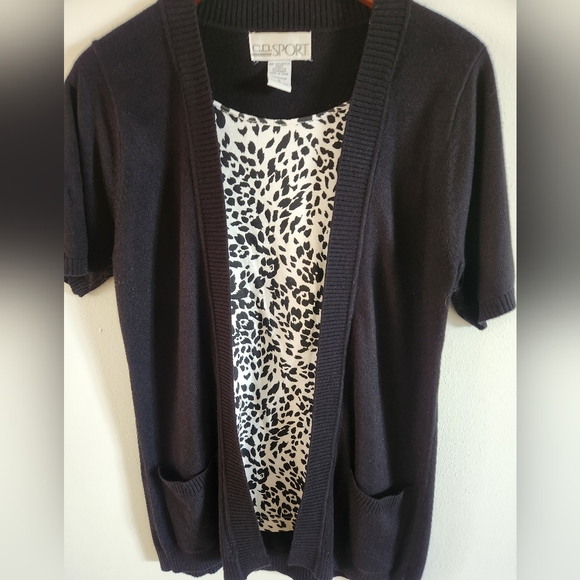 Womens CO Sport Short Sleeve Sweater with Pockets Size Small - Picture 1 of 5